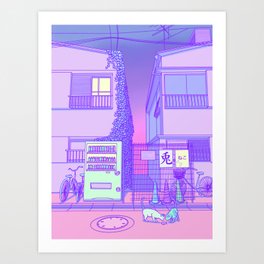 Pastel Tokyo Cats Kunstdrucke | Vendingmachine, Digital, Curated, Drawing, Kyoto, Surudenise, Osaka, Vaporwave, Cat, Cute 