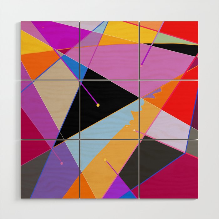 Triangle Abstract Modern Multicolor Wood Wall Art By Ackelly