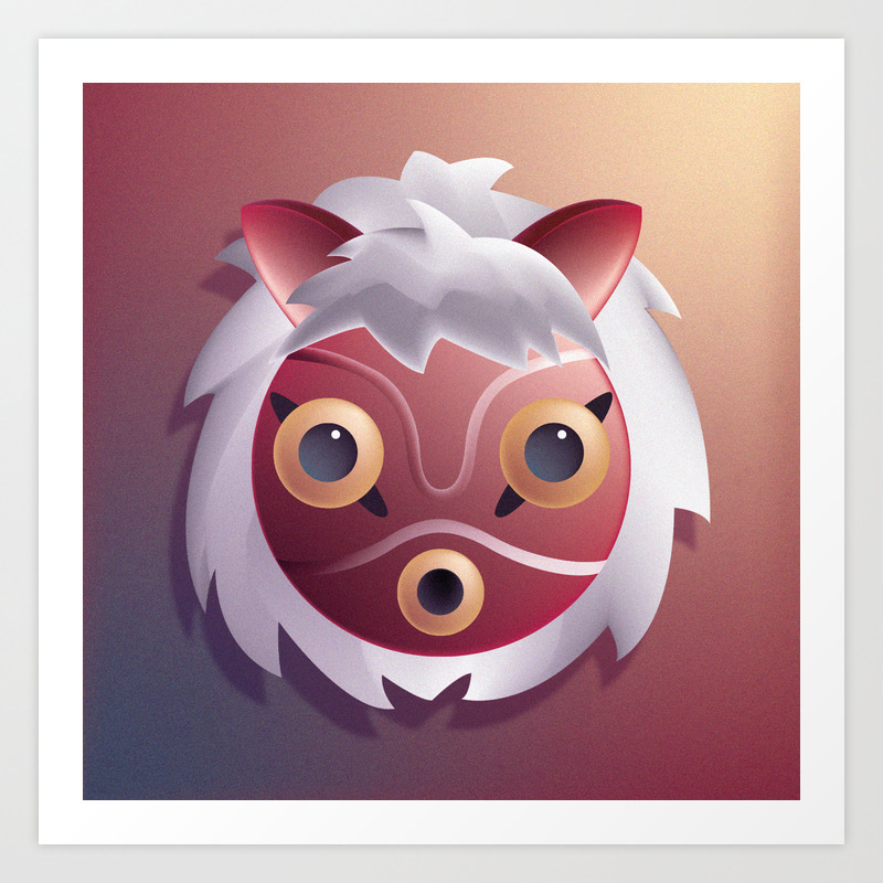 Get Wallpaper Princess Mononoke Mask Art Print By Mcbethallen Society6 For Android