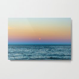 Moon Over Lake Superior | Sunset on the North Shore | Nature Photography Metal Print | Autumn, Landscape, Lake Superior, Outdoors, Moon, Wanderlust, Nature, Ocean, Great Lakes, Minnesota 