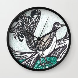 Lyrebird Wall Clock | Nature, Downunder, Explore, Brown, Bush, Tree, Lyrebird, Forest, Adventure, Feathers 