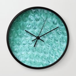 Aqua Bubble Wrap Wall Clock