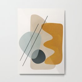 Abstract Shapes No.27 Metal Print | Collage, Geometric, Abstract, Style, Circle, Painting, Home Decor, Balance, Mid Century, Minimalist 