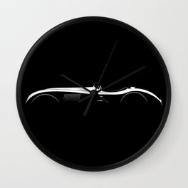 Jaguar C-Type Silhouette Wall Clock | Racecar, British, Jaguar, Black And White, Digital, Graphicdesign, Lemans, Sportscar, Side, Automobile 