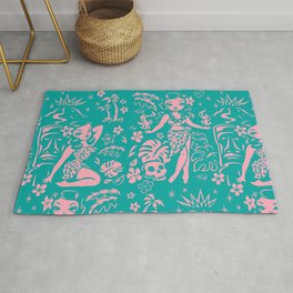 Tiki Temptress in Pink and Turquoise Rug