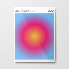 Angel Number 222 Alignment Poster Pink, Blue and Yellow Gradient  Metal Print | Good Energy, Circle, Dorm Room, 8X10, Preppy, Aura, Digital, Office, Manifest, Typography 