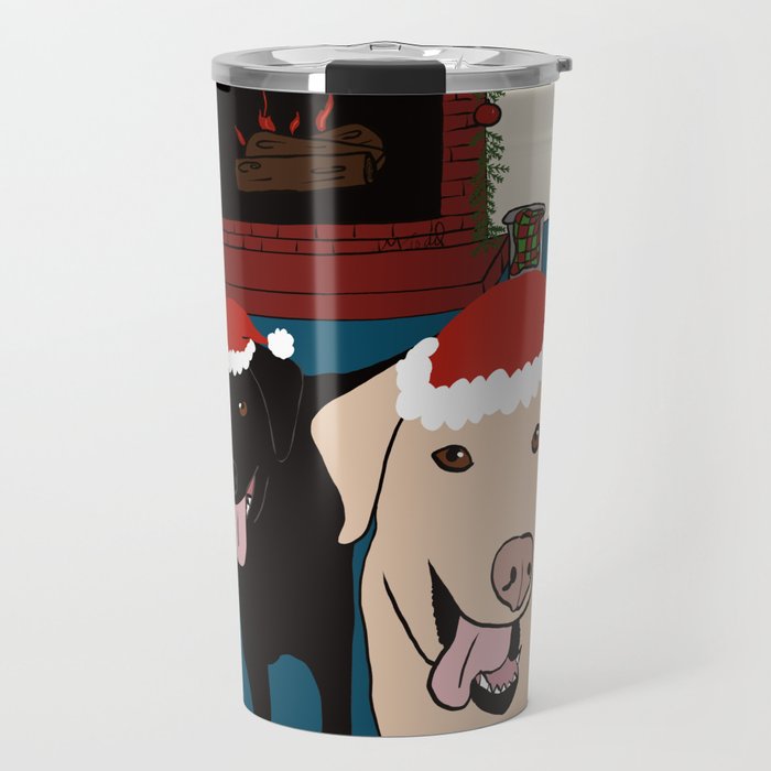 Labs Love Christmas! Travel Mug | Drawing, Labradors, Christmas, Labs-at-christmas, Labs, Black-lab, Yellow-lab, Gifts, Holiday, Labrador-retrievers