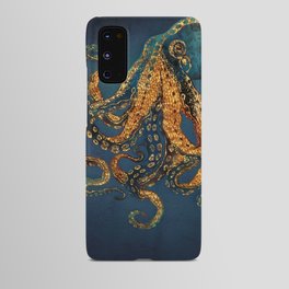 Underwater Dream IV Android Case | Watercolor, Digital, Blue, Sea, Navy, Graphicdesign, Marin, Gold, Contemporary, Indigo 
