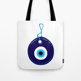 Blue Evil Eye Bead Tote Bag