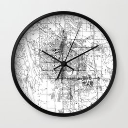Fort Collins White Map Wall Clock | Pattern, Map, Digital, Graphic, Modern, Fortcollins, Design, City, Illustration, Graphicdesign 