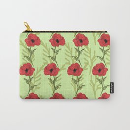 Poppies Carry-All Pouch | Nature, Flowers, California, Australia, Poppies, Poppyfield, Poppy, Drawing, Red, Vintage 