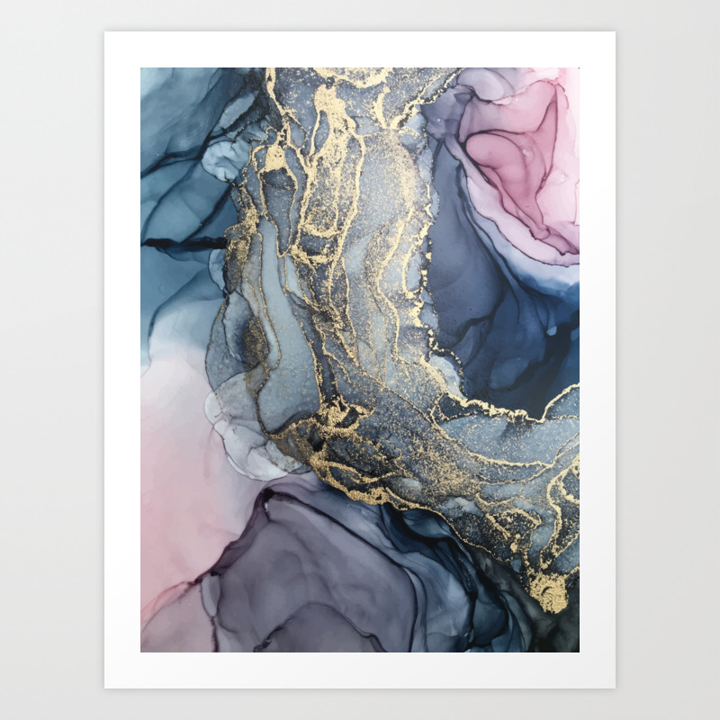 Blush Payne S Gray And Gold Metallic Abstract Art Print By