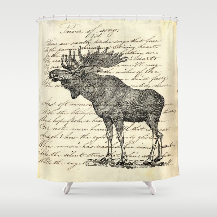 Western Country Primitive Winter Mountain Animal Wildlife Moose