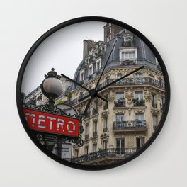 Paris architecture and Red Metro Sign Wall Clock | Parisdecor, Digital Manipulation, Digital, Color, Europe, Parisprints, Paristravel, Parischarm, Parisphoto, Architecture 