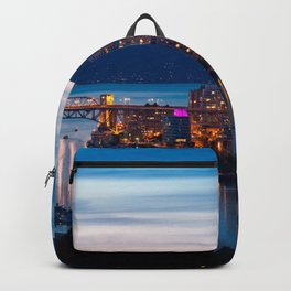 Vancouver Canada Backpack | Painting, Vancouver, Landscape, Canada, Urban, Sunset, City, Vancouverskyline, Water, Coal Harbour 