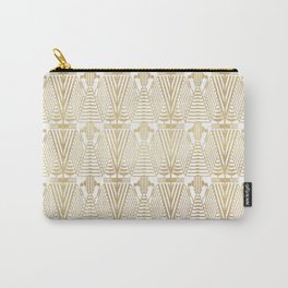 Image of a Gold foil and white art-deco pattern Carry-All Pouch | Art Deco, Digital, Geometric, Goldfoil, Pattern, Graphicdesign 