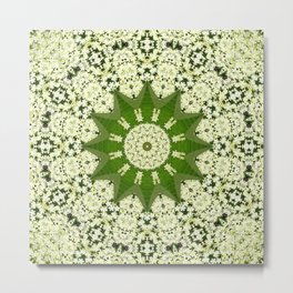 Elderflower mandala Metal Print | Spring, Photo, Color, Blossom, Lace, Elder, Nature, Cream, White, Garden 