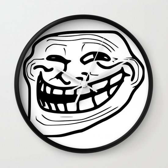 Troll Face Wall Clock By Saulgavaghan Society6