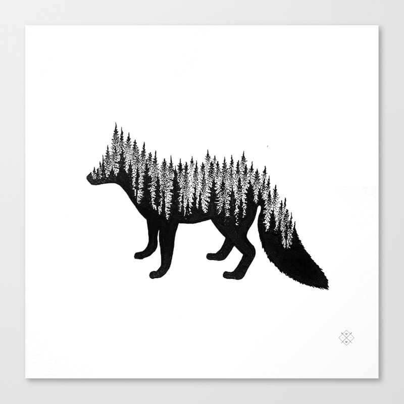 Fox Silhouette Canvas Print By Wildwither Society6