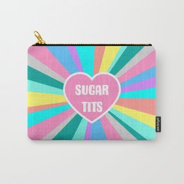 Sugar Tits Colour Burst Carry-All Pouch | Typography, Rainbow, Lovegift, Sugartits, Graphicdesign, Tits, Valentine, Valentinescards, Love, Saying 