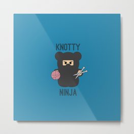 Knotty Knitting Ninja Metal Print | Funny, Graphic Design 