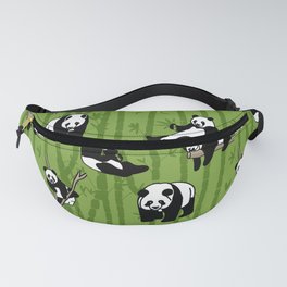 Giant Panda on Green Bamboo background  Fanny Pack