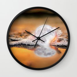 The Rare Pearl Moon Wall Clock | Bubbles, Pearl, Collage, Digital, Space, Planet, Glow, Beach, Waves, Digital Manipulation 