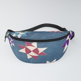 German paper stars ornaments red green purple gold Fanny Pack