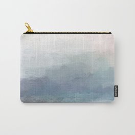 Atlantic Ocean Sunrise I - Blush Pink Mint Sky Baby Blue Abstract Sky Wall Art Water Clouds Painting Carry-All Pouch | Acrylic, Peaceful, Watercolor, Setart, Painting, Aquatealblue, Naturepainting, Soothingwallart, Affordableart, Blushpink 