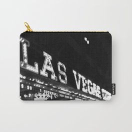 Vintage Las Vegas Sign - Black and White Photography Carry-All Pouch | Lasvegas, Vintage, Vegassign, Vivavegas, Neonsign, Photo, Film, Black and White, Nightphotography, Vintagevegas 