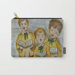 Choir Boys at Christmas Carry-All Pouch | Goldred, Blue, Green, Watercolor, Christmascarols, Curated, Singing, Mariannefadden, Joy, Hymns 