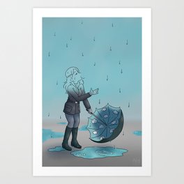 Fading in the rain Art Print