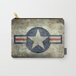 Stylized US Air force Roundel Carry-All Pouch | Retro, Textured, Roundel, Usaf, Airforce, Painting, Star, Marines, Grungy 