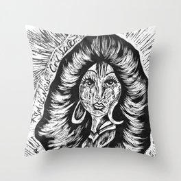Smile Now Cry Later BW Throw Pillow