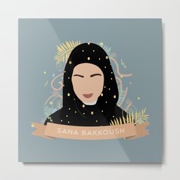 SANA BAKKOUSH Metal Print | Vector, Flatdesign, Muslim, Sana, Muslimwomen, Hijab, Drawing, Sanabakkoush, Skam, Sanaskam 