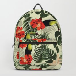 Tropic pattern 002 Backpack | Graphicdesign, Tropical, Plant, Pattern, Monstera, Tropic, Illustration, Digital, Palm, Patternseamless 