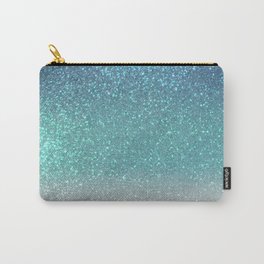 Bright Blue Teal Sparkly Glitter Ombre Gradient Carry-All Pouch | Ombre, Modern, Girly, Glamorous, Blue, Graphicdesign, Pretty, Pastel, Elegant, Chic 