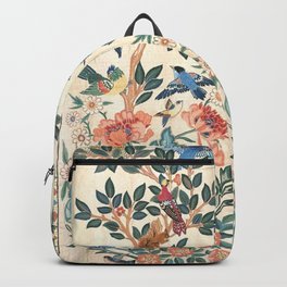 William Morris & May Morris Antique Chinoiserie Floral Backpack | Arts Crafts, Decorative, Nature, Pattern, Chintz, Elegant, Curtains, Painting, Floral, Victorian 