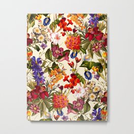 Summer Dreams VII Metal Print | Tropical, Leaf, Flowers, Decorative, Watercolor, Digital, Pattern, Leaves, Curated, Exotic 