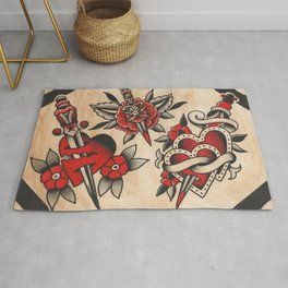 hearts and daggers Rug