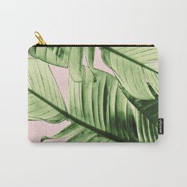 Tropical Blush Banana Leaves Dream #6 #decor #art #society6 Carry-All Pouch | Color, Leaf, Digital, Home Decor, Photo, Summer Vibes, Green On Blush, Greenery, Tropical Pattern, Modern 