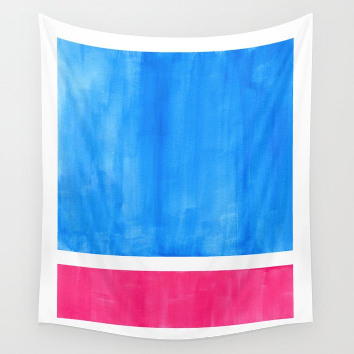 Baby Blue Pastel Pink Minimalist Mid Century Modern Rothko Color Field