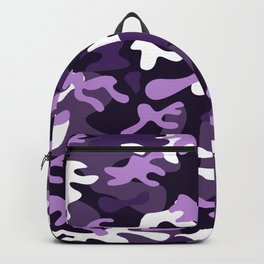 Purple White Black Urban Explorer Girly Camo Pattern Backpack | Mauvecamo, Girlychic, Lilaccamo, Minimalistdecor, Minimalismart, Boldcolors, Ombrecolors, Purplecamo, Trendyabstract, Monochromeminimal 