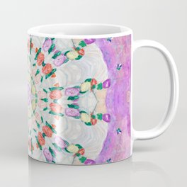 Colorful Mandala Spring Flower Painting on Fabric Coffee Mug | Nature, Medaillon, Geometric, Lavender, Spring, Watercolor, Very Peri, Digital, Mandala, Boho 