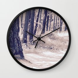 Forest Wall Clock | Nature, Photo, Landscape, Black and White 