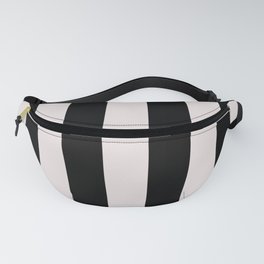 Black and Oyster White Cabana Beach Vertical Stripe Fanny Pack