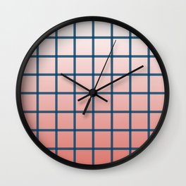grid pattern Wall Clock | Blue, Modern, Color, Art, Design, Rosa, Square, Blau, Rose, Digital 
