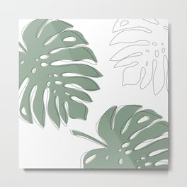 Tropical Plants Composition Metal Print | Minimalistgreen, Tropicalstyle, Jungle, Digital, Minimalistline, Tropicallines, Tropicalpattern, Tropicalminimalist, Tropical, Tropicalplants 