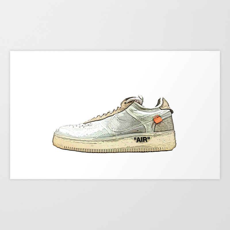 Off White X Air Force 1 Art Print By Vintagebooks Society6
