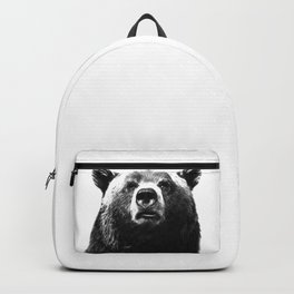 Black and white bear portrait Backpack | Wildlife, Blackwhitebear, Graphicdesign, Woodland, Wild, Digital, Bear, Bearphoto, Photo, Brownbear 